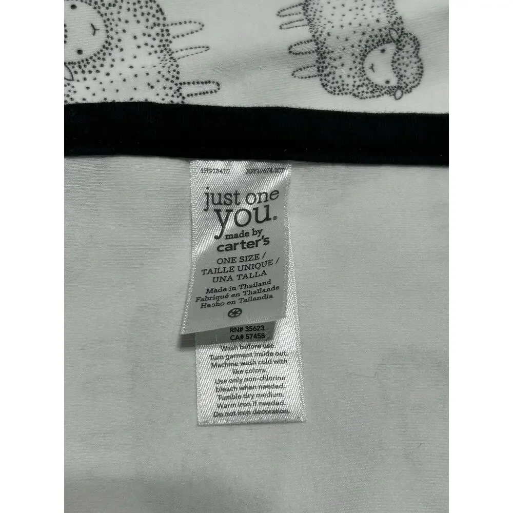 Carter's Just One You White Black Lamb Sheep Baby Blanket Cotton FLAWS